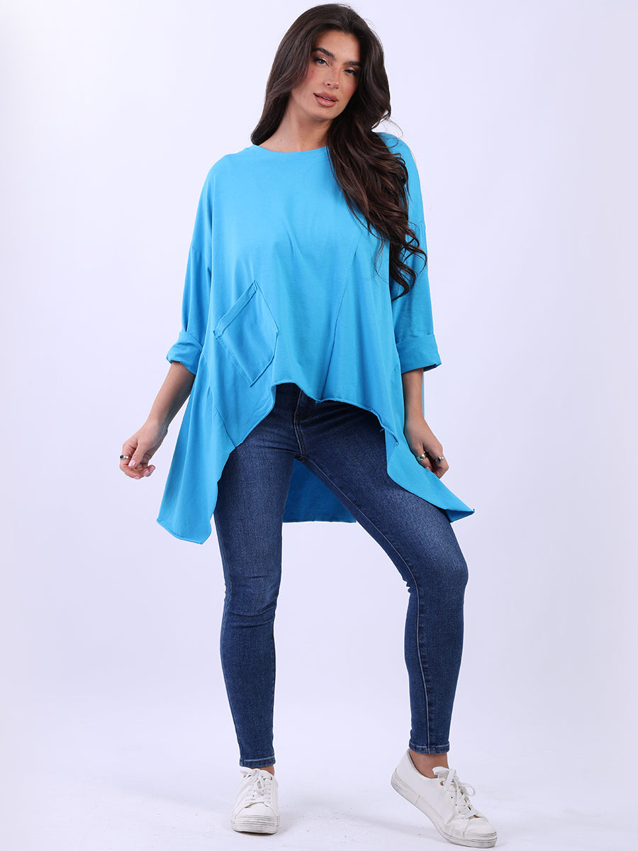 Solid Cotton Baggy Tunic Top