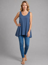 Plain Cotton Tank Top Denim