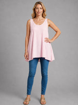 Plain Cotton Tank Top Pink