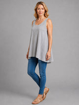 Plain Cotton Tank Top Silver
