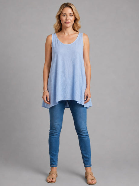 Plain Cotton Tank Top Sky Blue