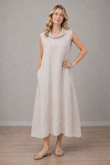 Linen Tank Dress Beige