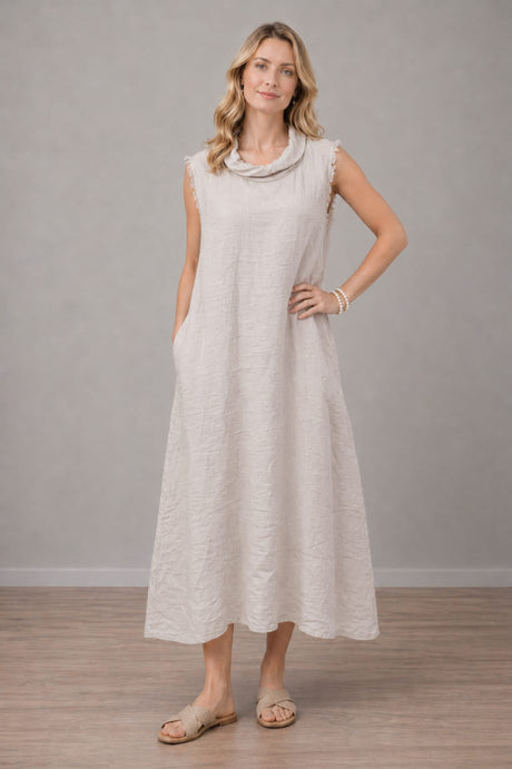 Linen Tank Dress Beige