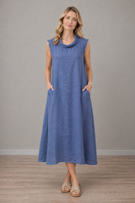 Linen Tank Dress Denim