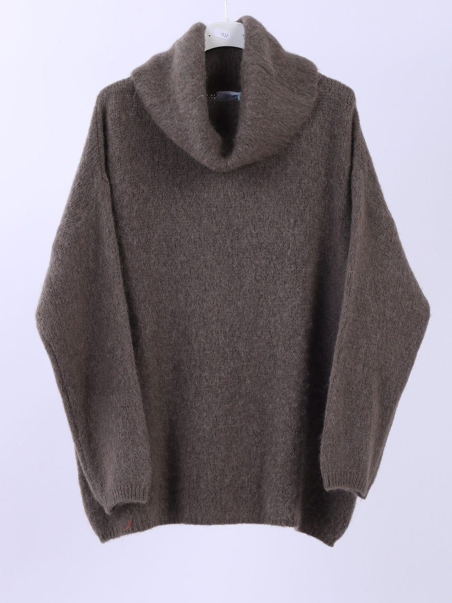 Ladies Crop Boxy Woolen Knit Jumper