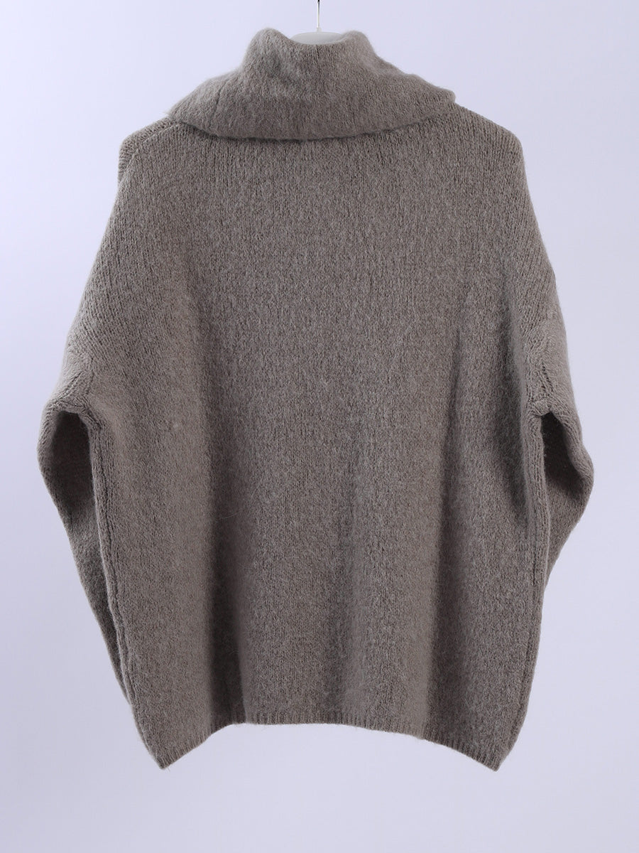 Ladies Crop Boxy Woolen Knit Jumper