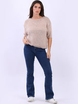 Ladies Solid Woolen Knit Boxy Crop Top