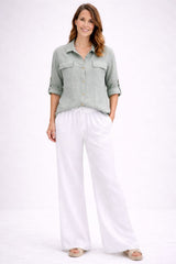 Button Down Linen Jacket Tiffany