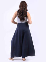 Raw Edge Wide Leg Linen Trouser