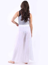 Raw Edge Wide Leg Linen Trouser