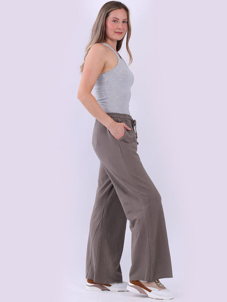 Wide Legs Women Cotton Trouser