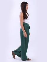 Plain Wide Leg Side Pockets Palazzo Pant