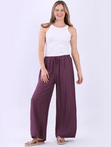 Plain Wide Leg Side Pockets Palazzo Pant