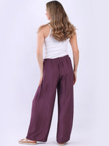 Plain Wide Leg Side Pockets Palazzo Pant