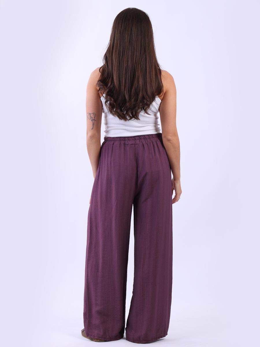 Plain Wide Leg Side Pockets Palazzo Pant