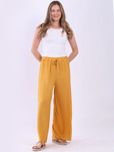 Plain Wide Leg Side Pockets Palazzo Pant