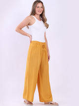 Plain Wide Leg Side Pockets Palazzo Pant