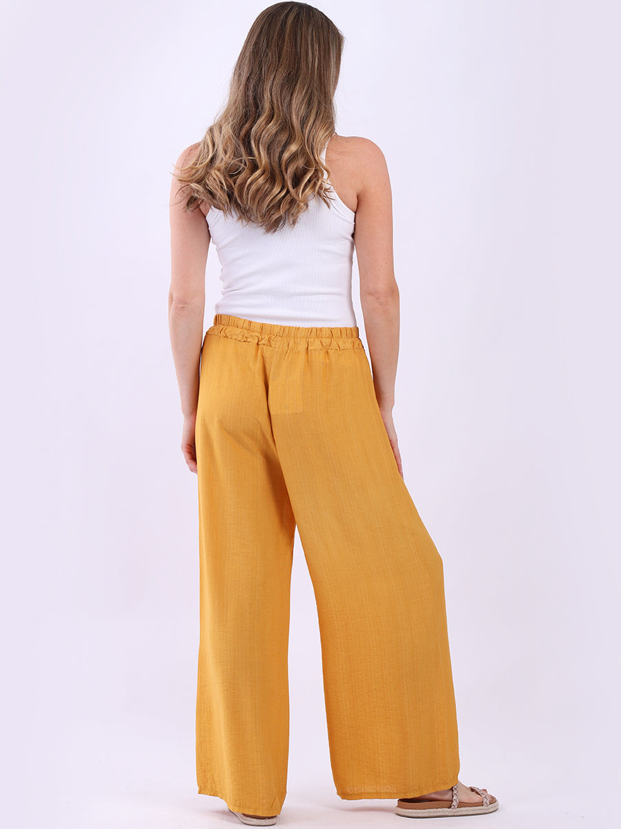 Plain Wide Leg Side Pockets Palazzo Pant