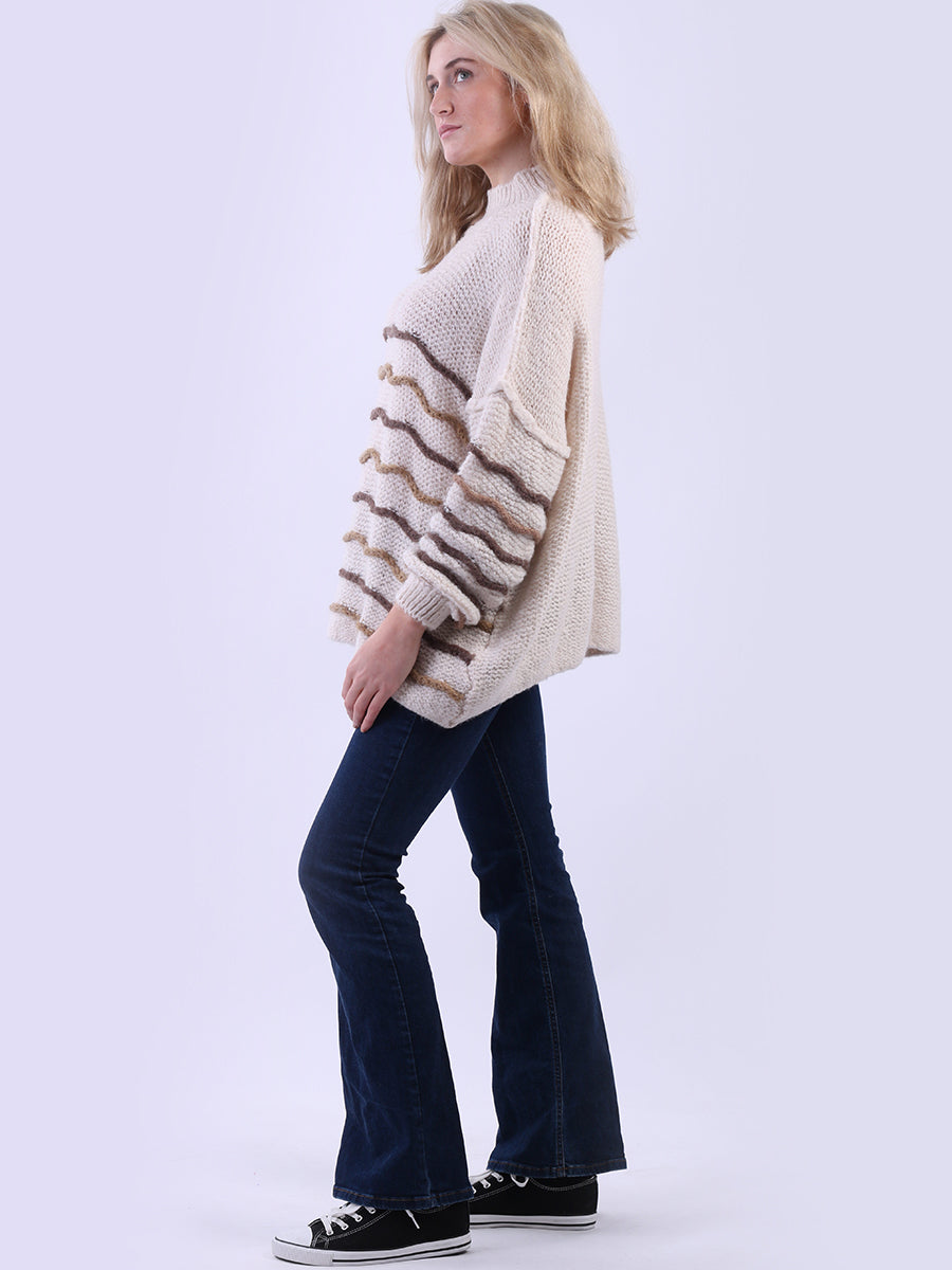 Multi Stripes Knitted Wooly Jumper