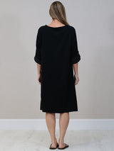 Women Plain Corduroy Midi Dress