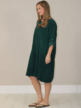 Women Plain Corduroy Midi Dress
