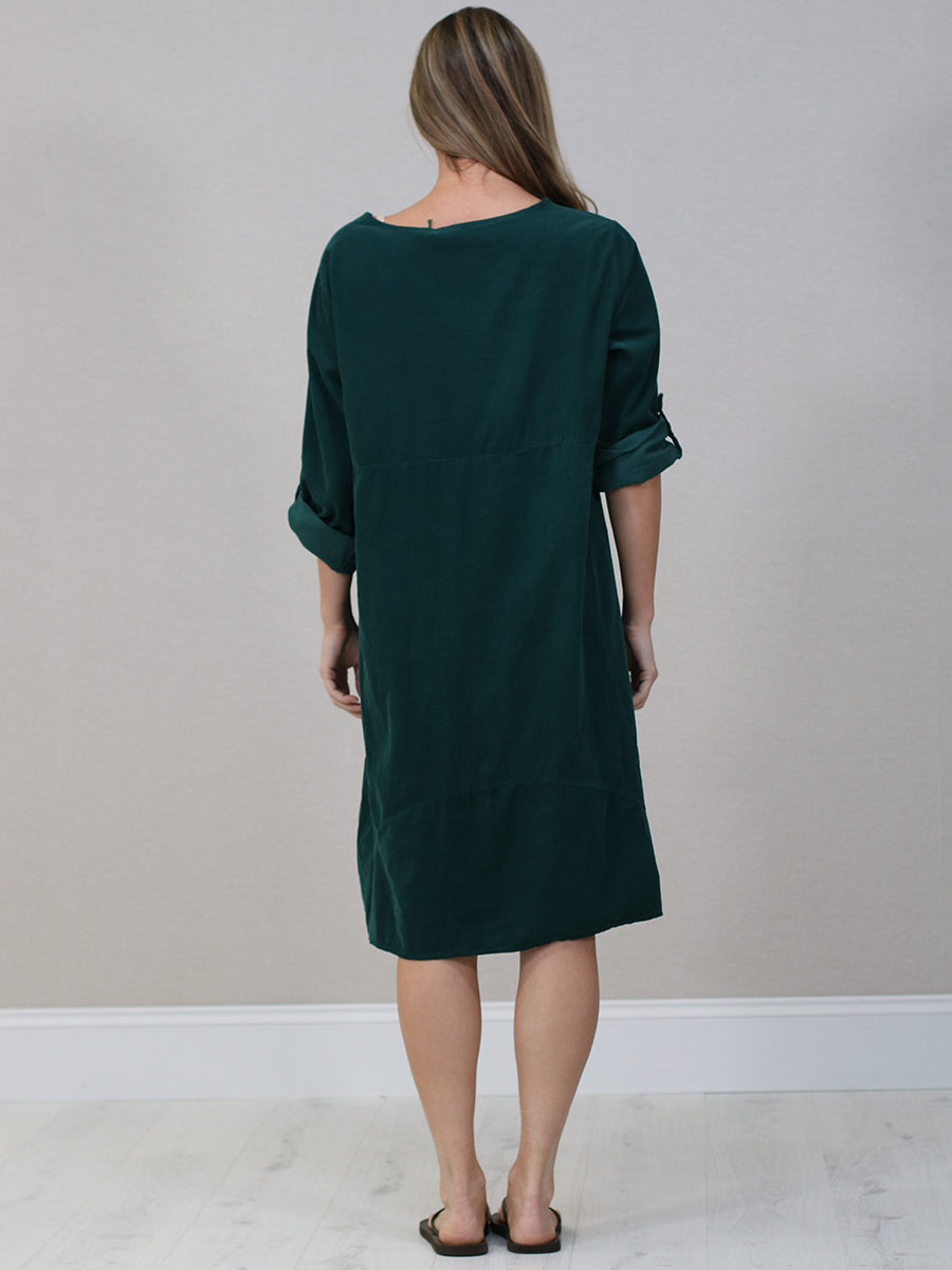 Women Plain Corduroy Midi Dress
