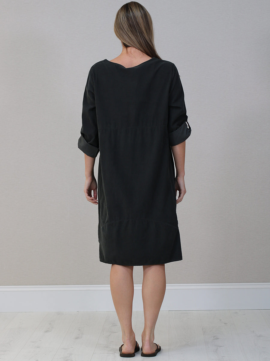 Women Plain Corduroy Midi Dress