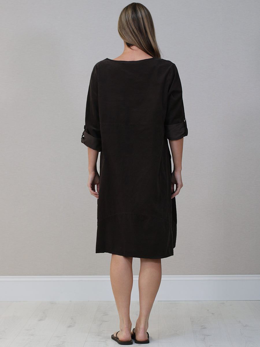 Women Plain Corduroy Midi Dress