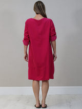 Women Plain Corduroy Midi Dress