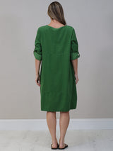 Women Plain Corduroy Midi Dress