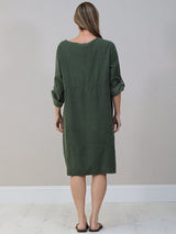 Women Plain Corduroy Midi Dress