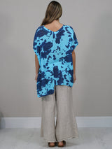 Batwing Tie And Dye Linen Baggy Top