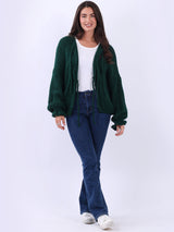 Knotted Crop Knitted Wooly Cardigan