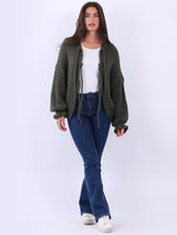 Knotted Crop Knitted Wooly Cardigan