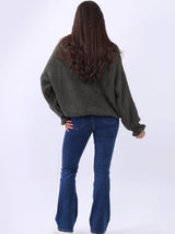 Knotted Crop Knitted Wooly Cardigan