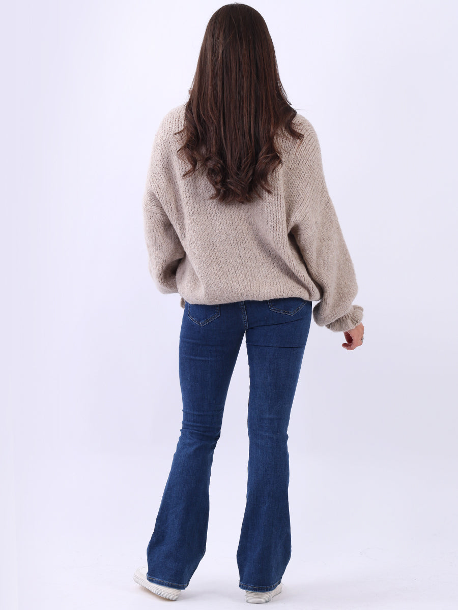 Knotted Crop Knitted Wooly Cardigan