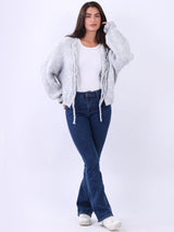 Knotted Crop Knitted Wooly Cardigan