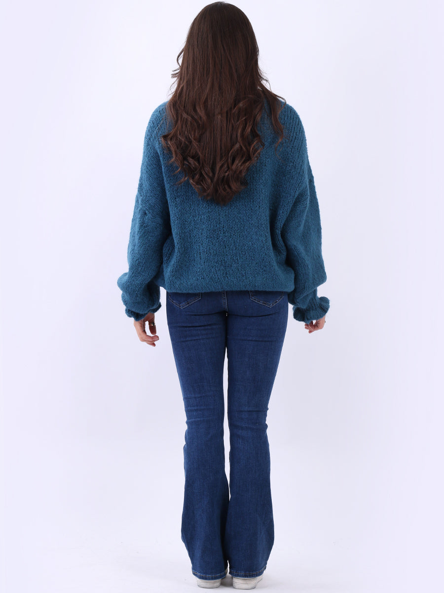 Knotted Crop Knitted Wooly Cardigan