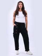 Women Solid Cotton Regular Fit Jogger Pant