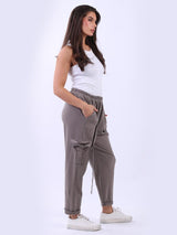 Women Solid Cotton Regular Fit Jogger Pant