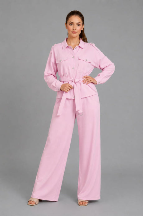 Button Down Shirt CoOrd Set Pink
