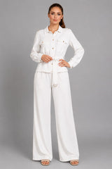 Button Down Shirt CoOrd Set White