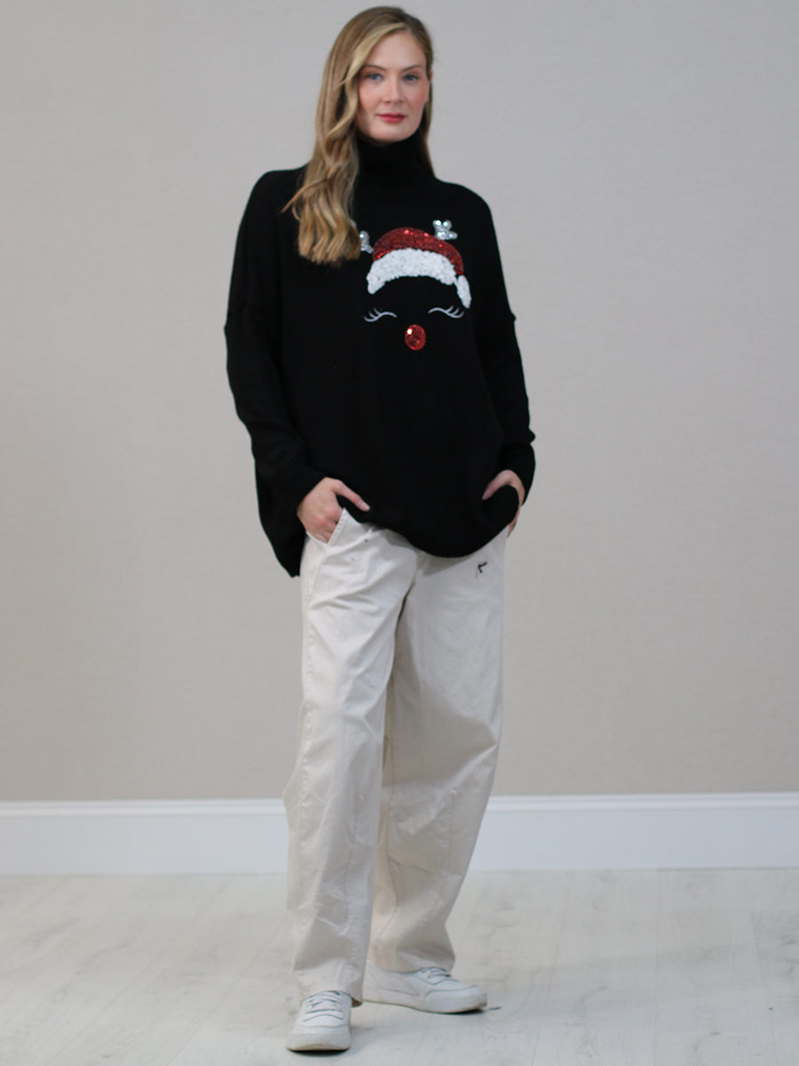 Ladies Batwing Xmas Jumper