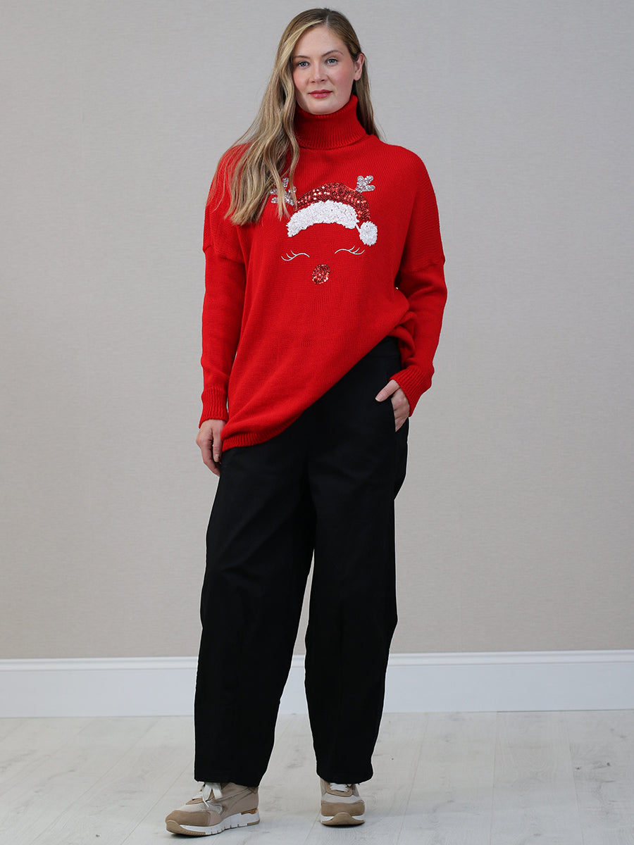 Ladies Batwing Xmas Jumper