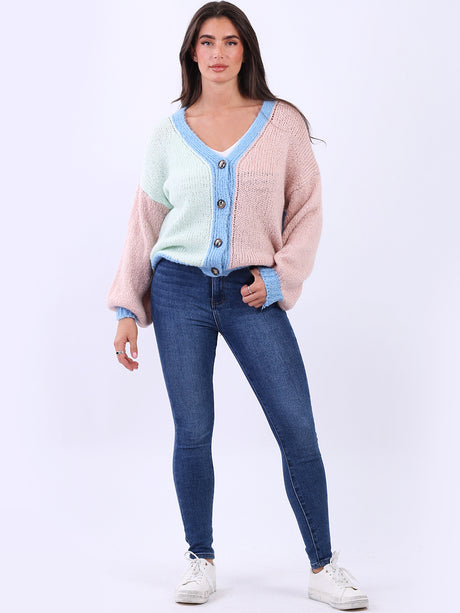 Crop Knitted Cardigan Denim