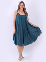 Dual Style Ladies Cotton Lagenlook Cami Summer Dress