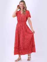 Ladies Plus Size Floral Boho Maxi Dress