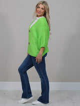 Solid Woolen Knit Button Down Cardigan