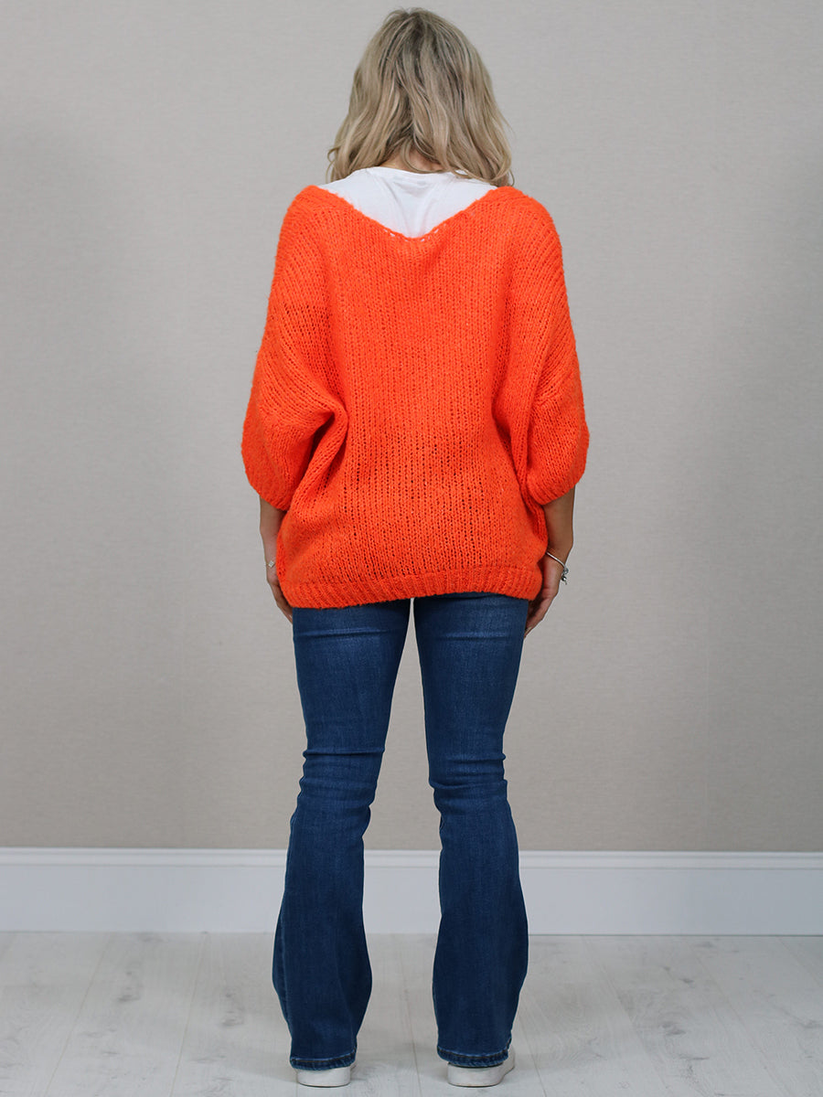 Solid Woolen Knit Button Down Cardigan