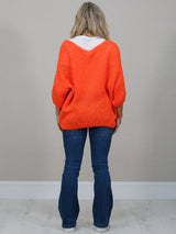 Solid Woolen Knit Button Down Cardigan